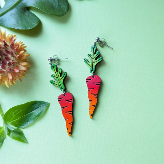 Rainbow Carrot Earrings
