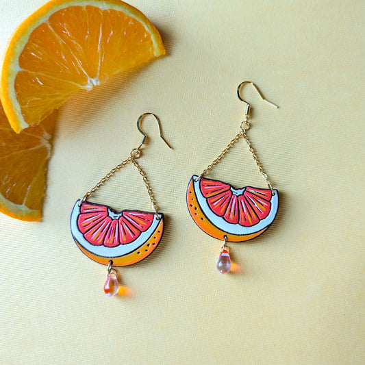 Pink Grapefruit Chandelier Earrings