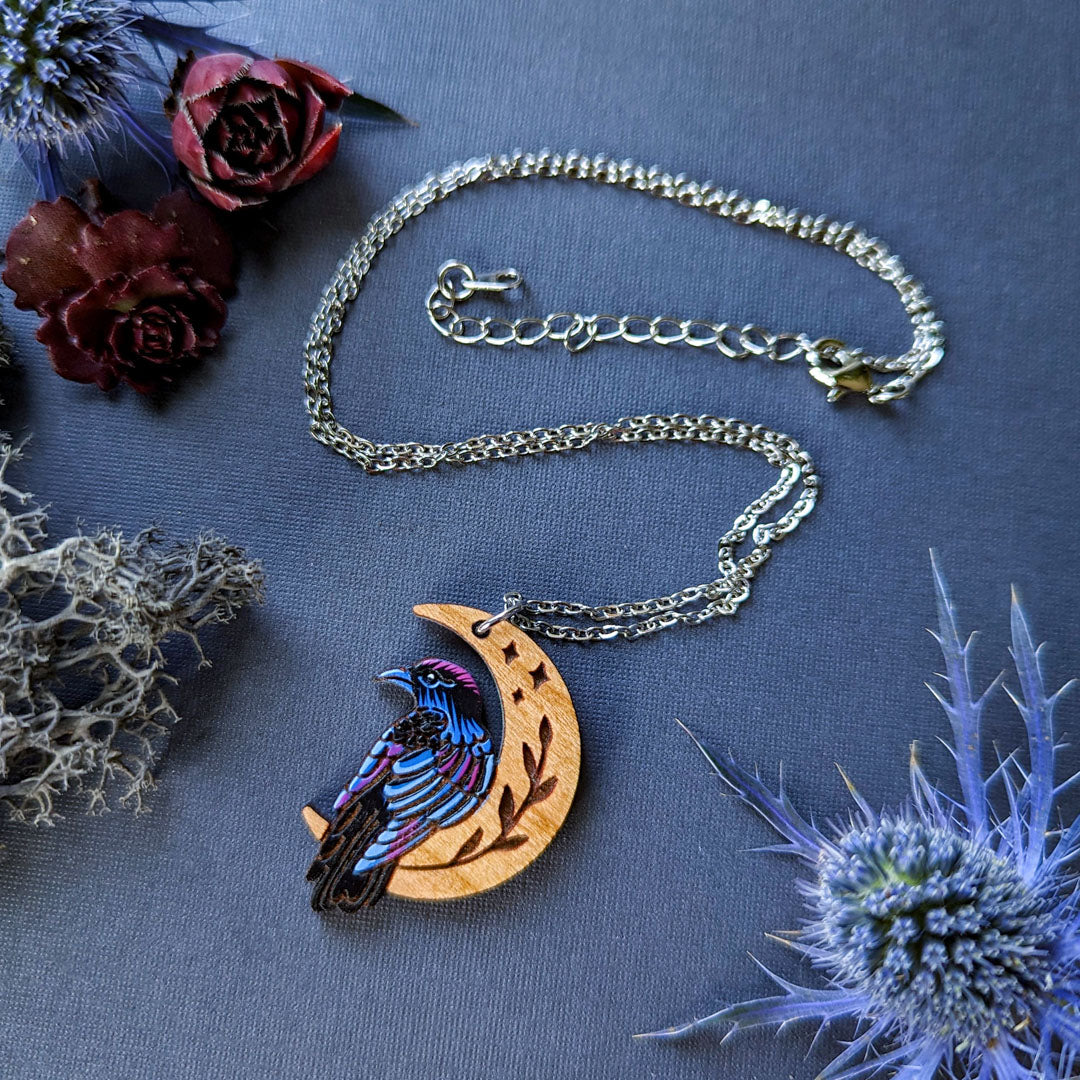 Mini Celestial Raven Necklace