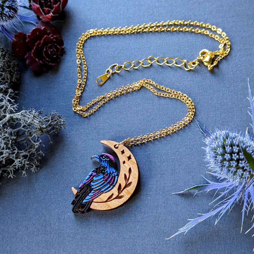 Mini Celestial Raven Necklace