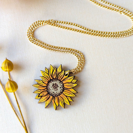Mini Golden Sunflower Necklace