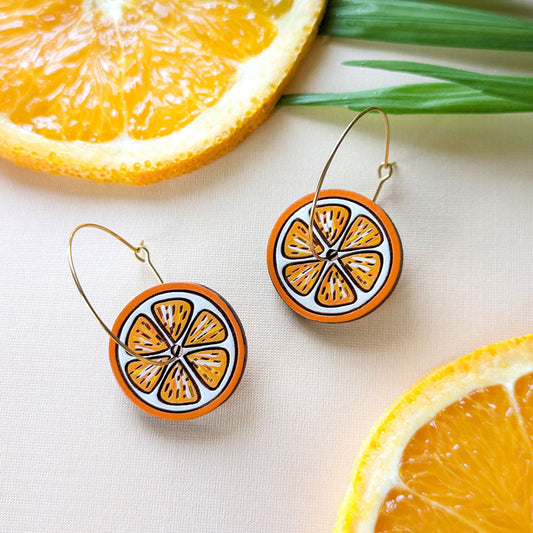 Citrus Slice Hoop Earrings