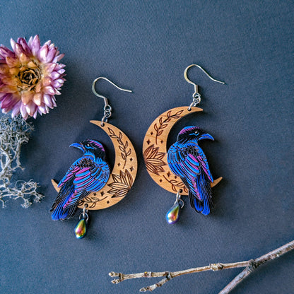Mystical Raven Statement Earrings