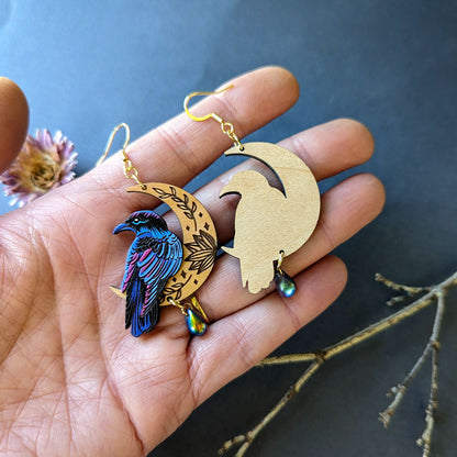 Mystical Raven Statement Earrings
