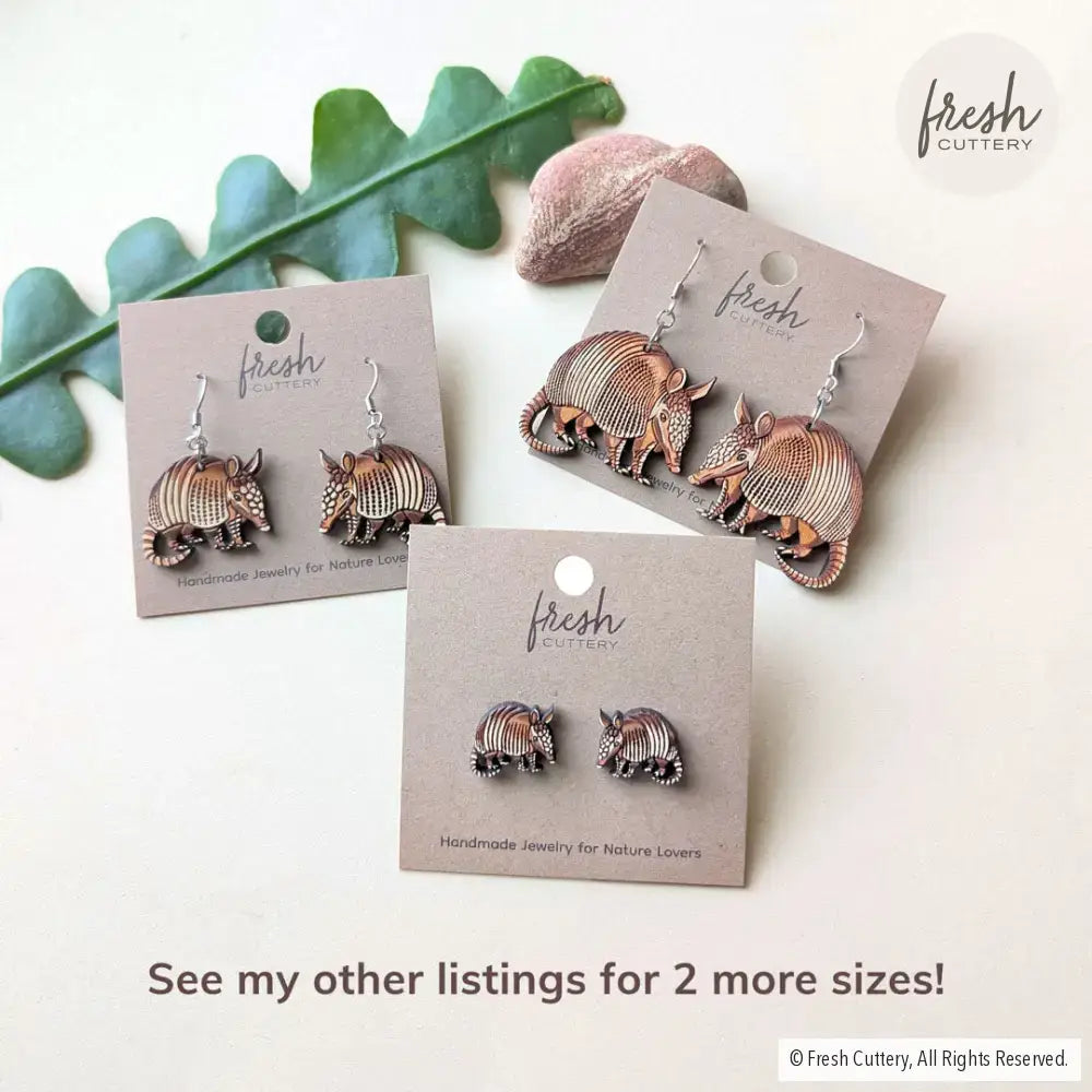 Mini Armadillo Earrings Dangle and Drop Earrings