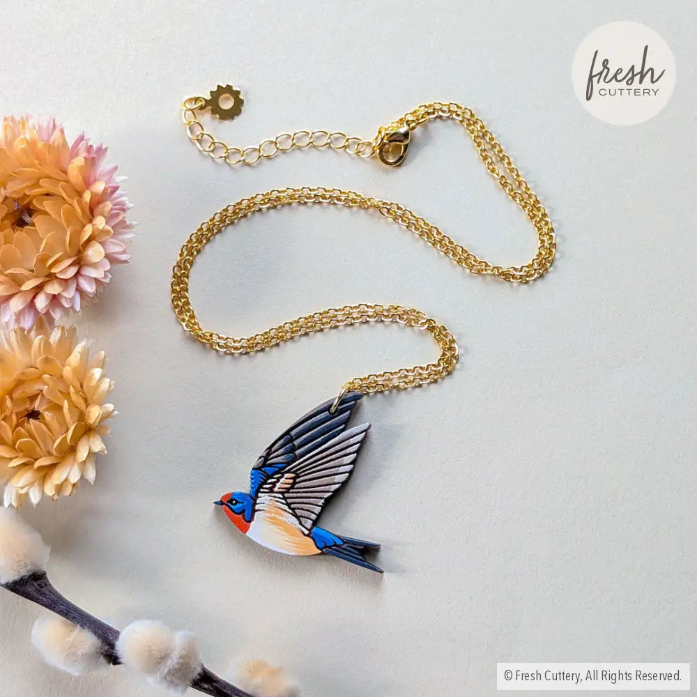 Barn Swallow Necklace Gold Necklaces