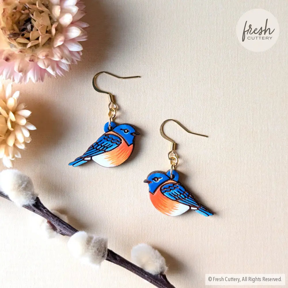 Bluebird Mini Hoops Gold Ear Wires Dangle And Drop Earrings