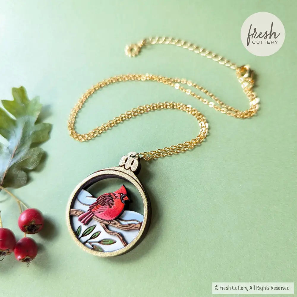 Cardinal Bird Ornament Necklace Necklaces