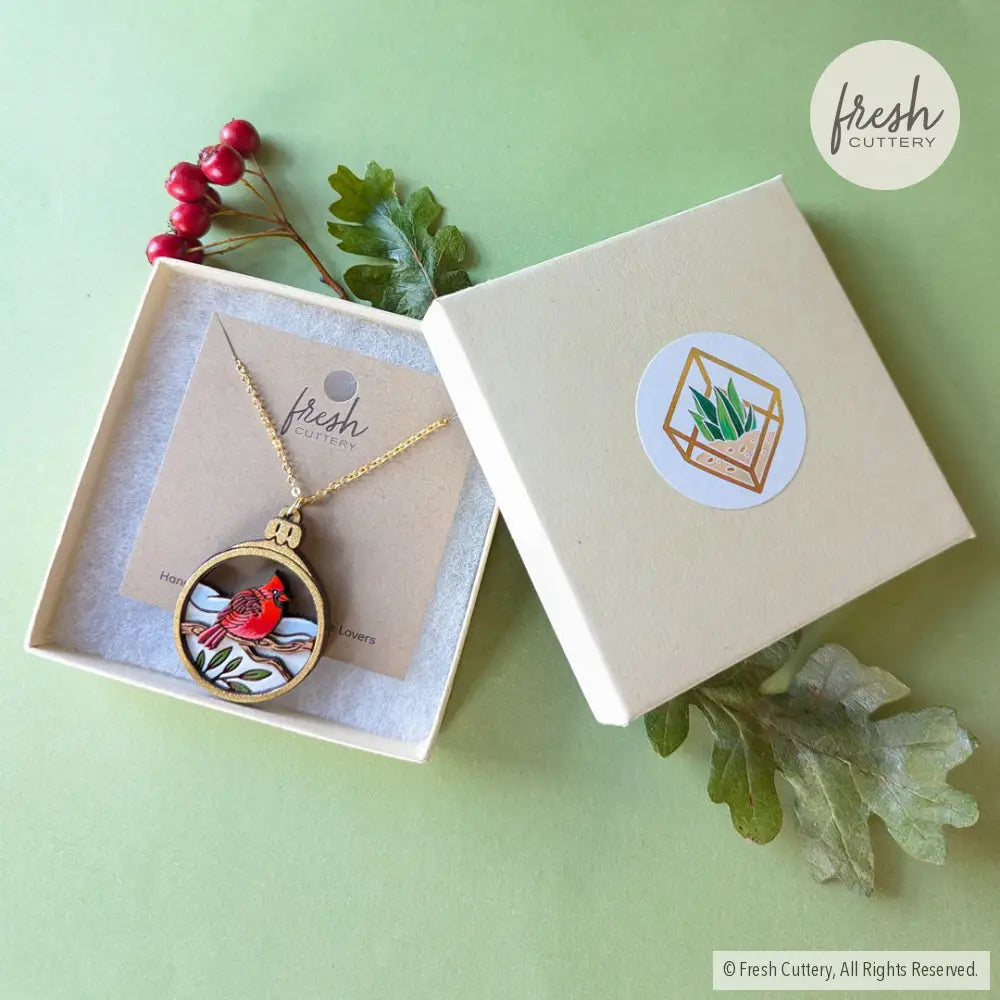 Cardinal Bird Ornament Necklace Necklaces