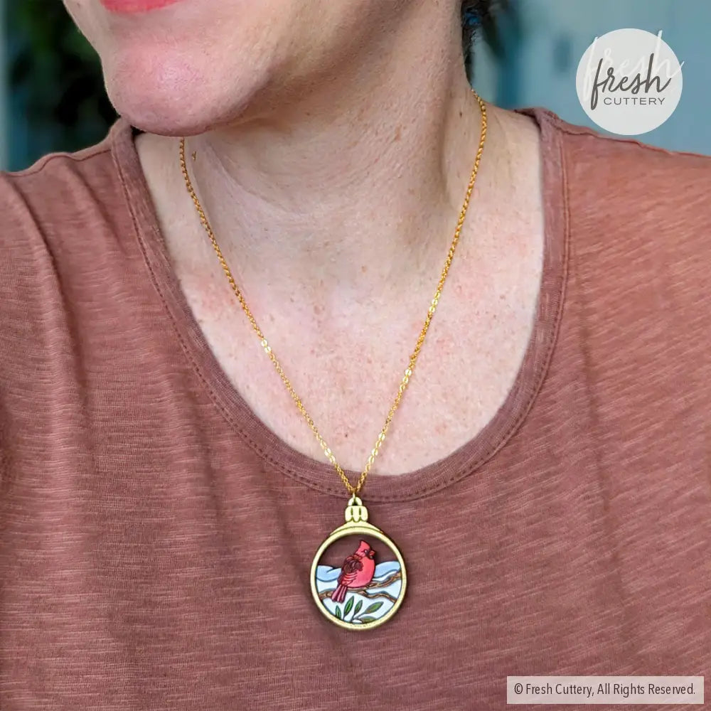 Cardinal Bird Ornament Necklace Necklaces