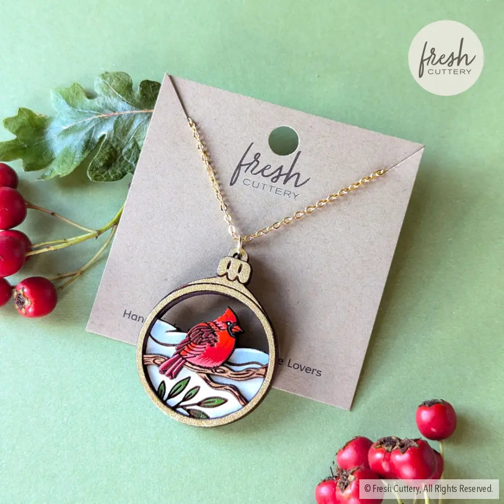 Cardinal Bird Ornament Necklace Necklaces