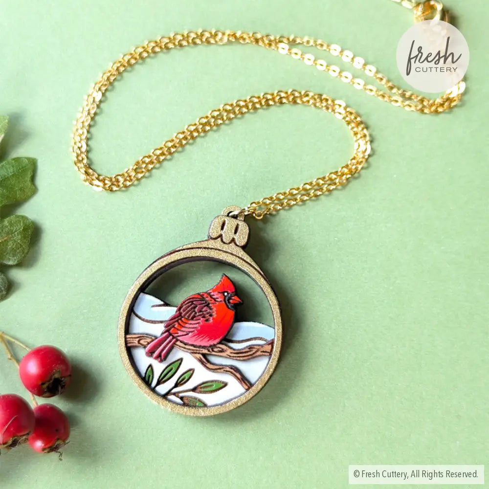 Cardinal Bird Ornament Necklace Necklaces