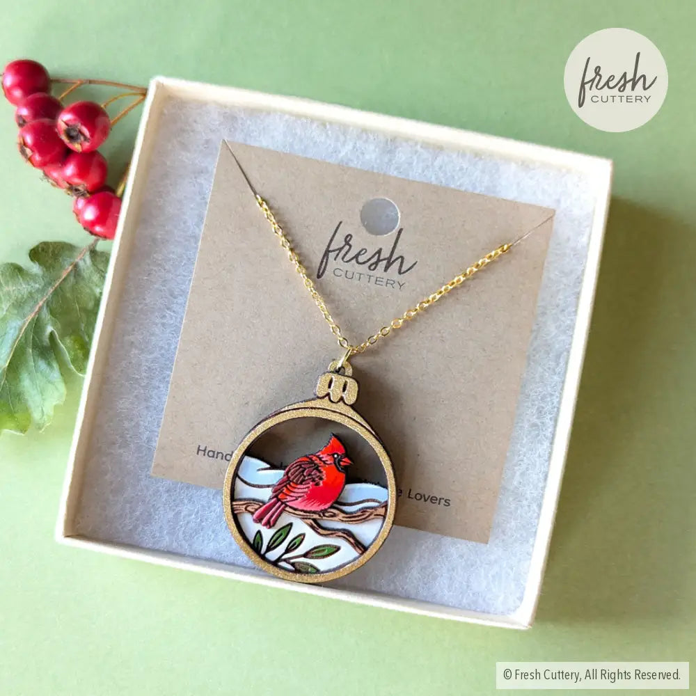 Cardinal Bird Ornament Necklace Necklaces