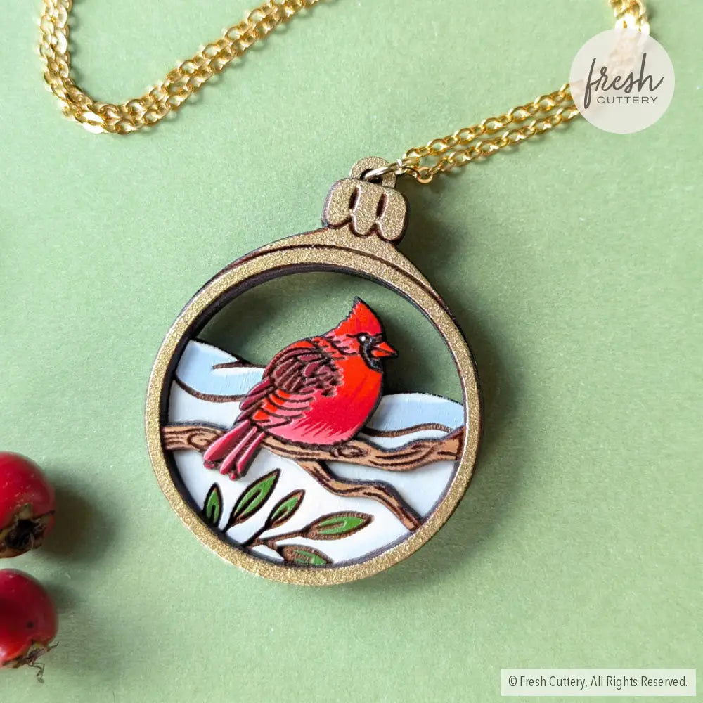 Cardinal Bird Ornament Necklace Necklaces