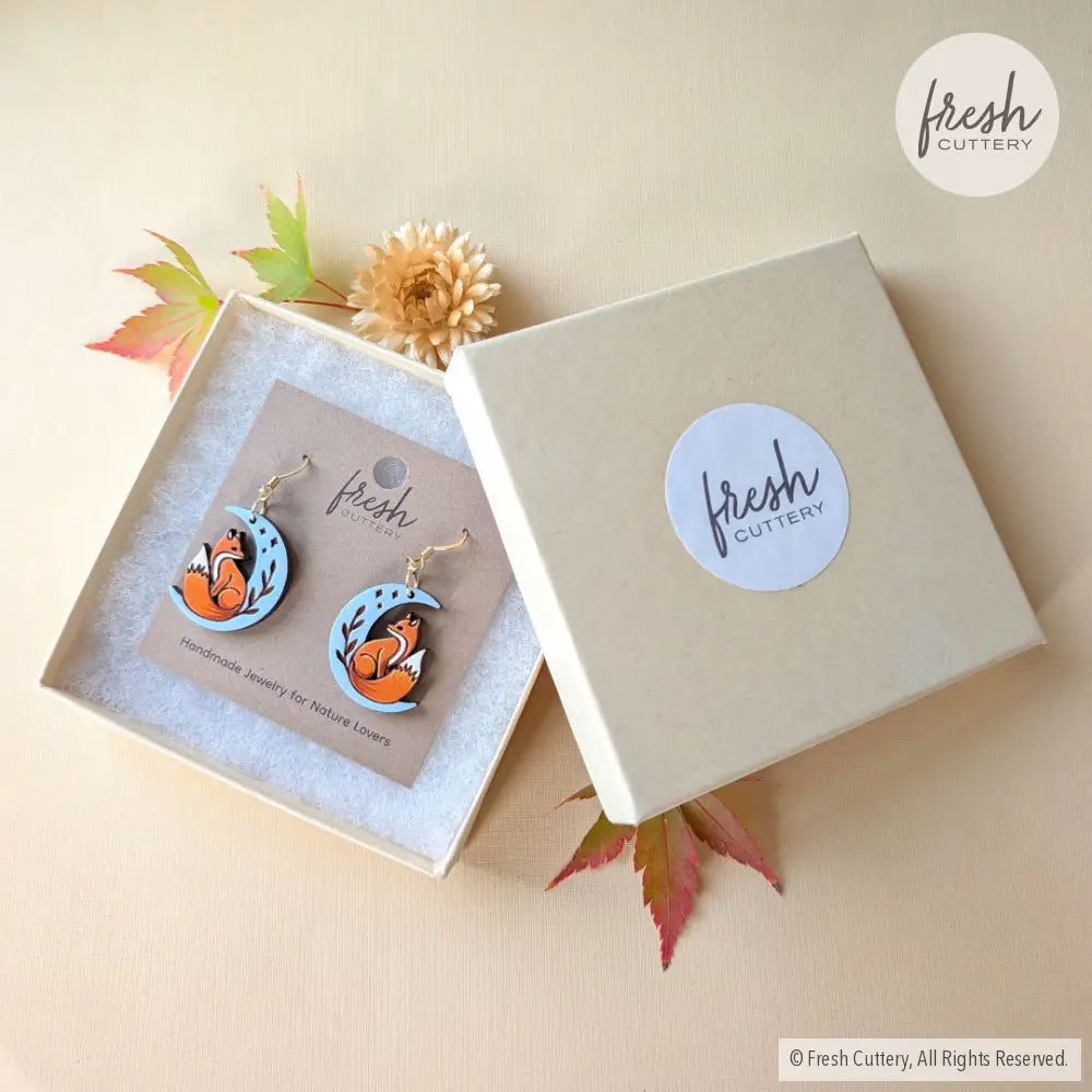 Celestial Fox Earrings Dangle and Drop Earrings