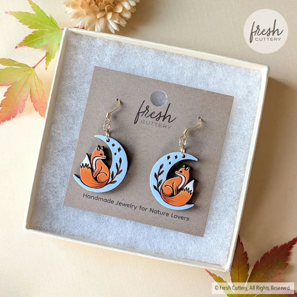Celestial Fox Earrings Dangle and Drop Earrings