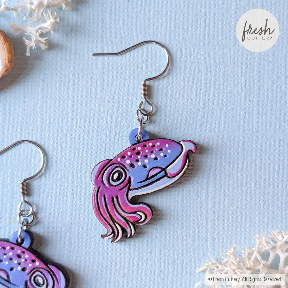 Cuttlefish Earrings Dangle and Drop Earrings