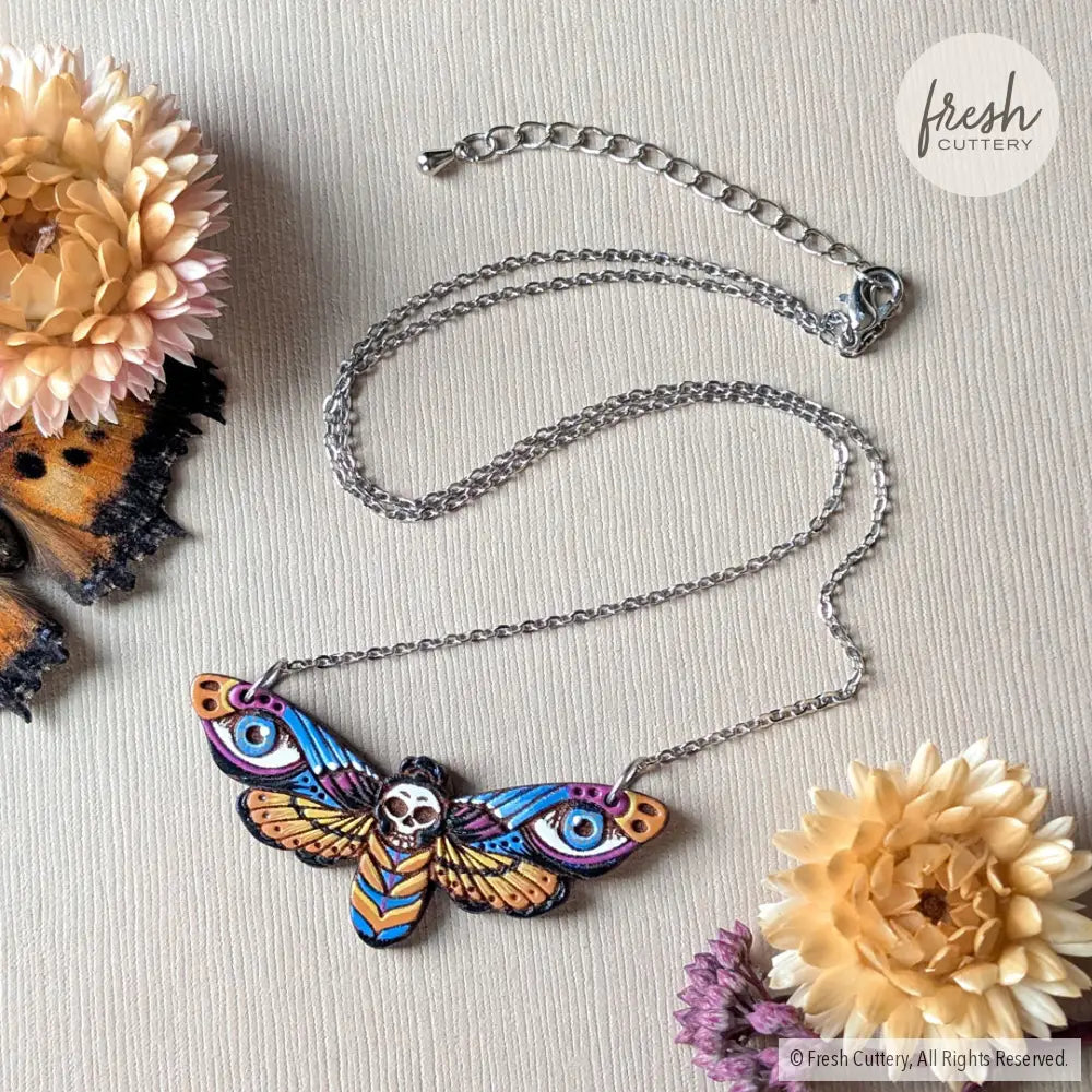 Death’s Head Hawkmoth Necklace Silver Necklaces