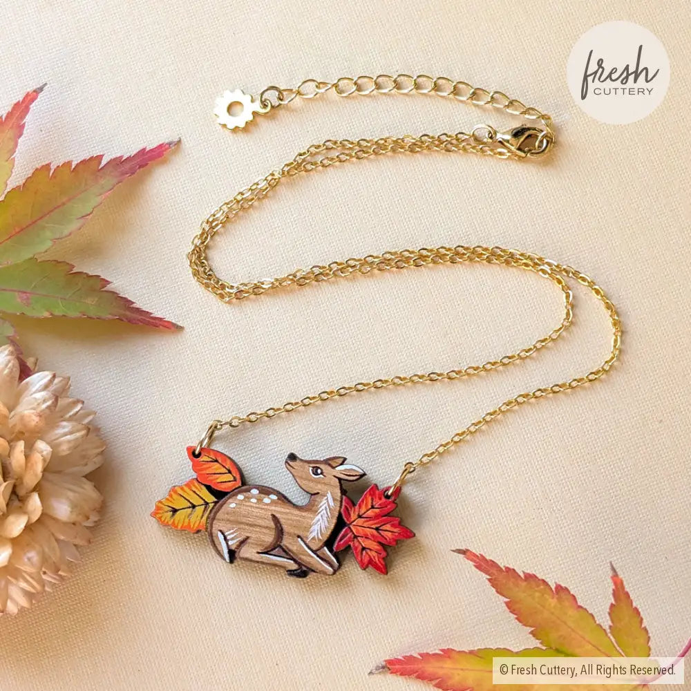 Fall Fawn Necklace Gold Chain Necklaces