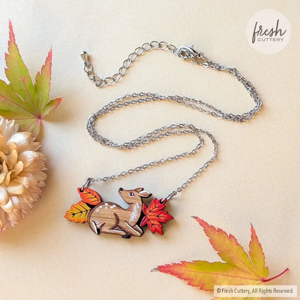 Fall Fawn Necklace Silver Chain Necklaces
