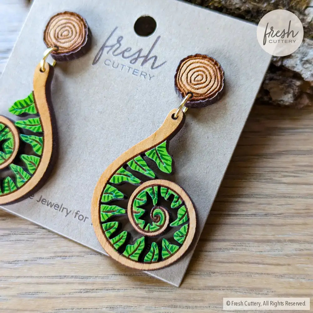Fiddlehead Fern Spiral Earrings Dangle And Drop
