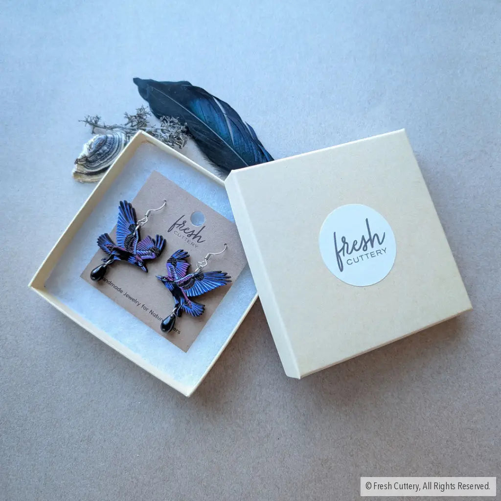 Flying Raven Earrings - Dangle and Drop Earrings