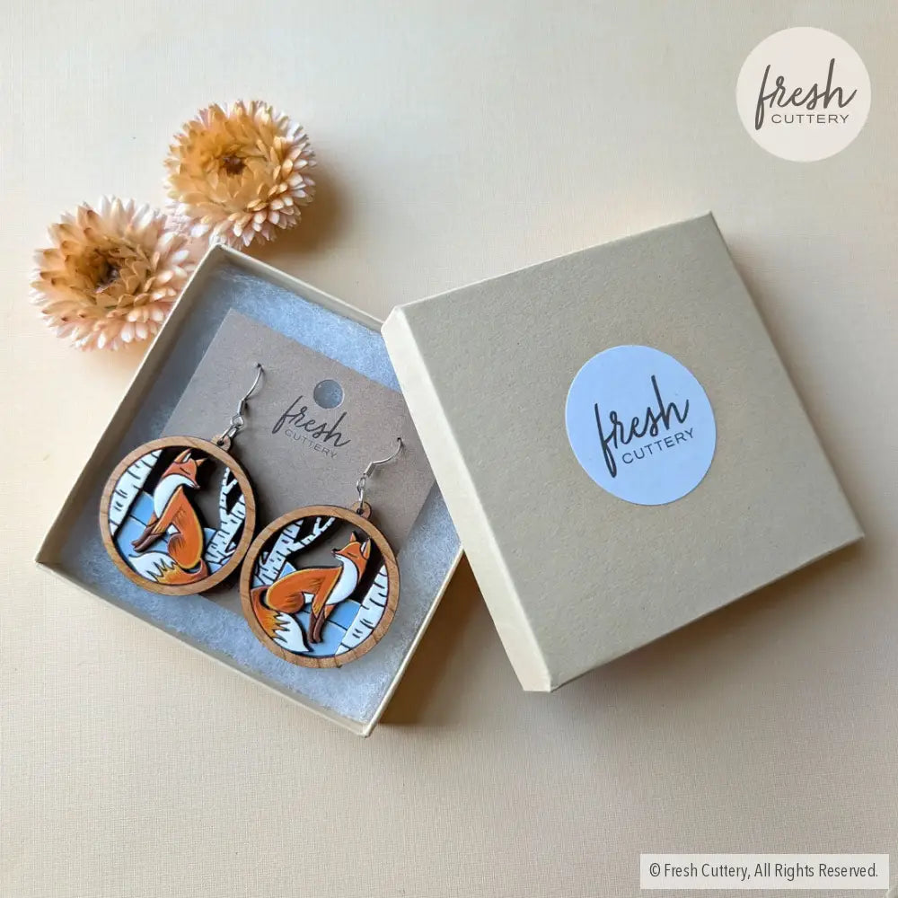 Fox and Birch Earrings Dangle and Drop Earrings