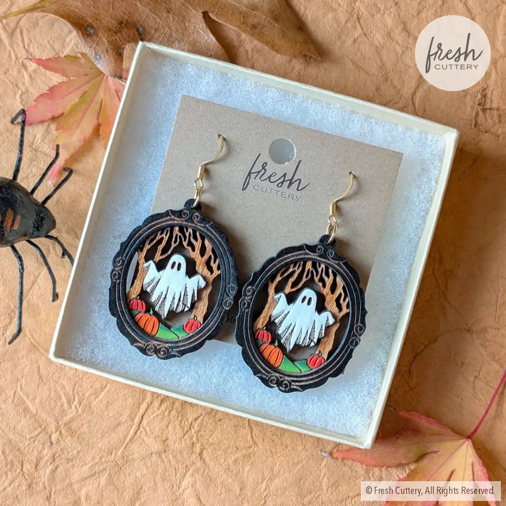 Framed Sheet Ghost Earrings Dangle and Drop Earrings