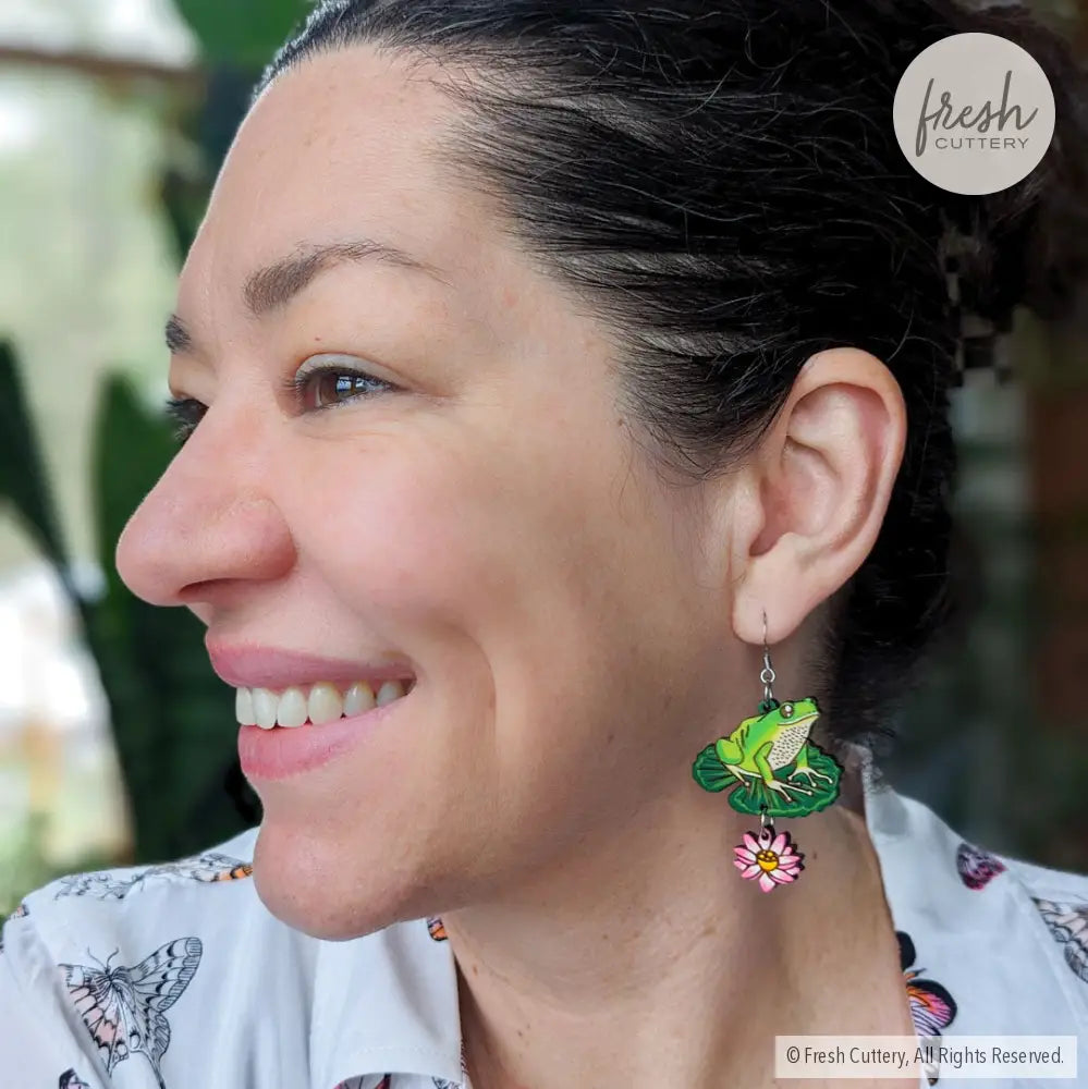 Tree Frog Statement Earrings Dangle And Drop