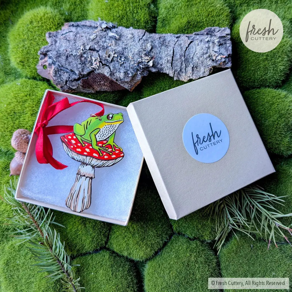 Frog Mushroom Ornament Ornaments