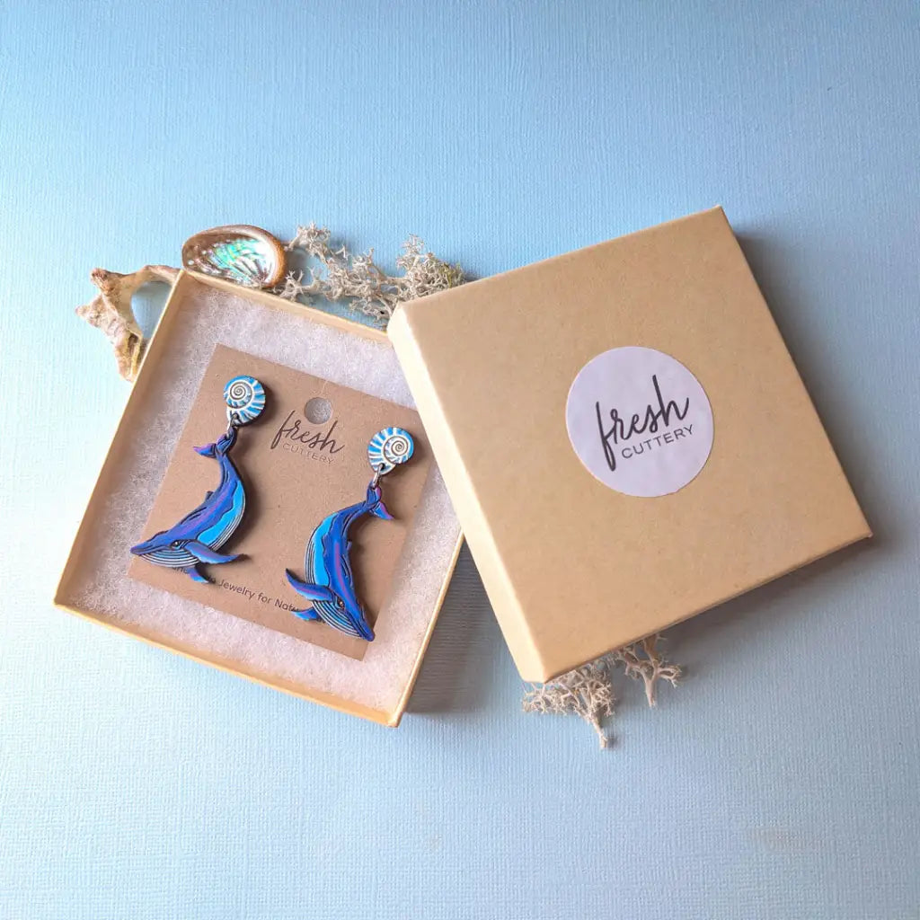 Humpback Whale Earrings Dangle and Drop Earrings