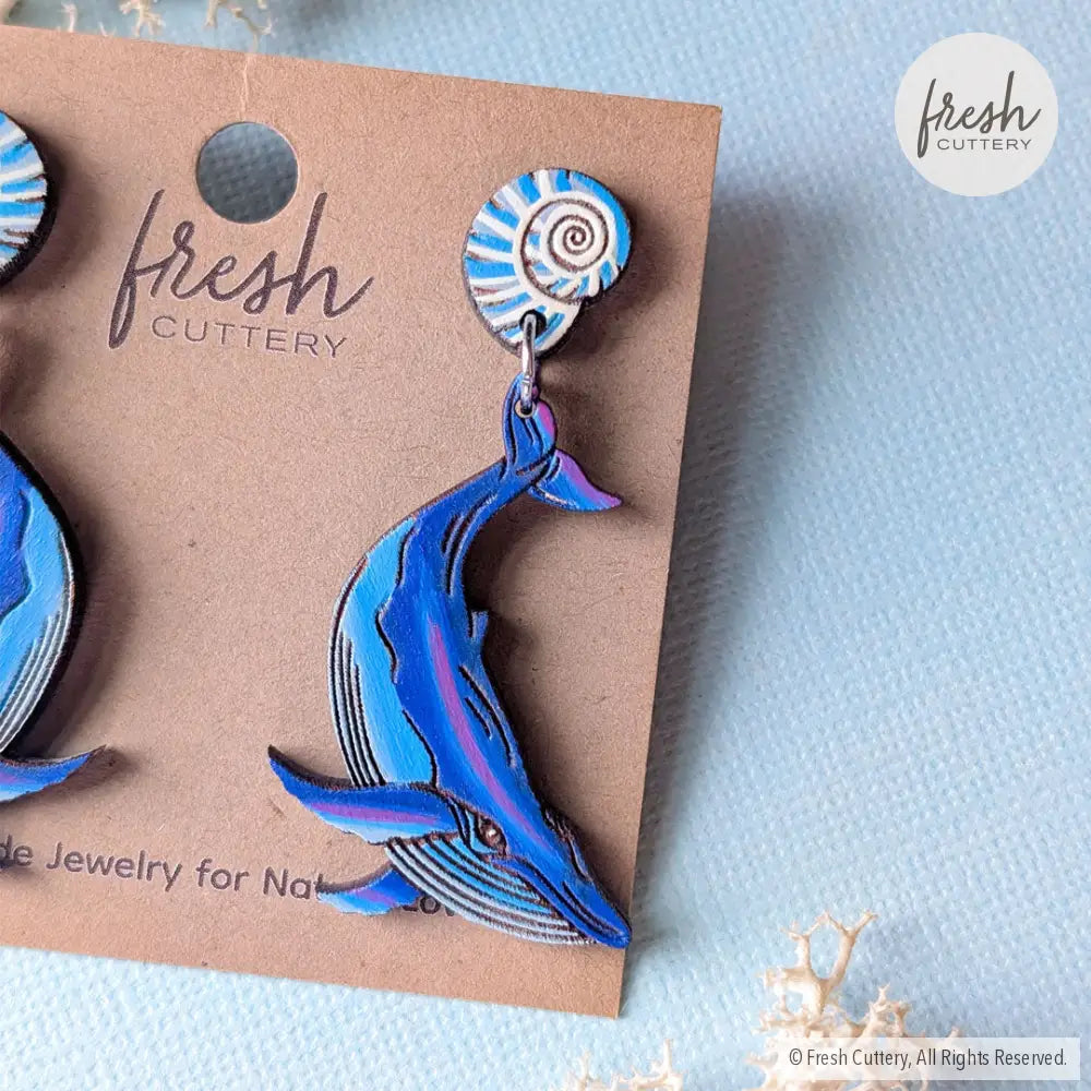 Humpback Whale Earrings Dangle and Drop Earrings