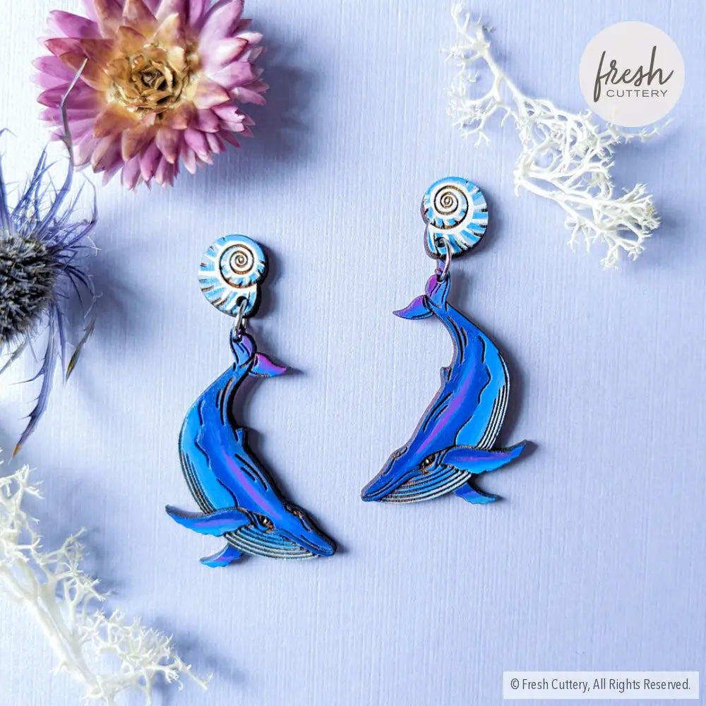 Humpback Whale Earrings Silver Studs Dangle And Drop