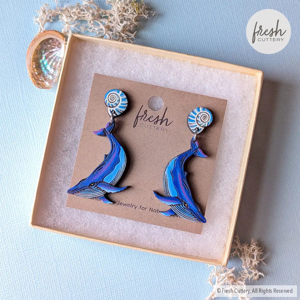 Humpback Whale Earrings Dangle and Drop Earrings