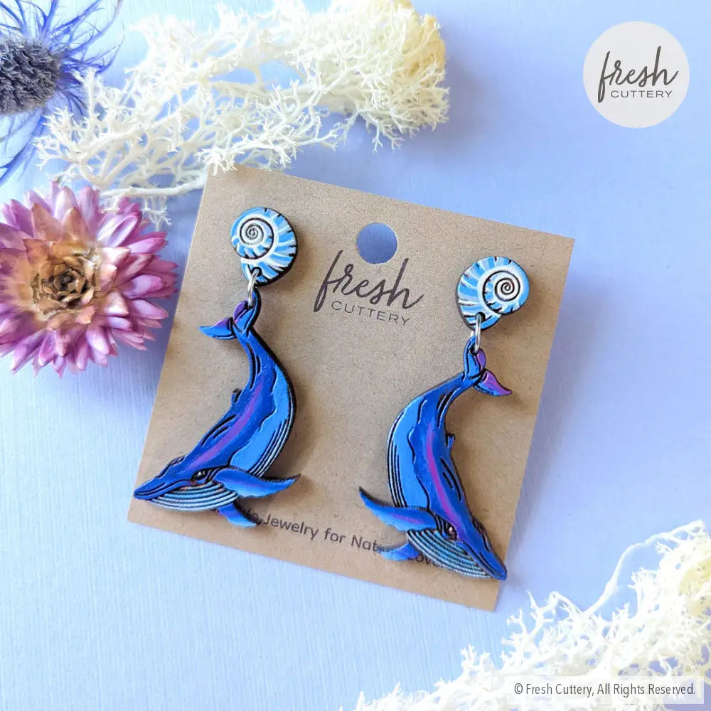 Humpback Whale Earrings Dangle and Drop Earrings