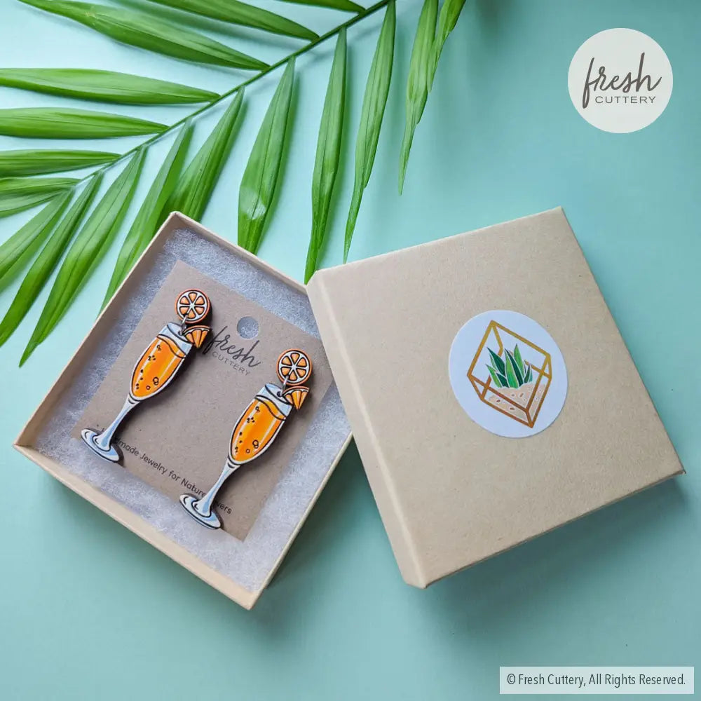 Mimosa Cocktail Earrings Dangle And Drop