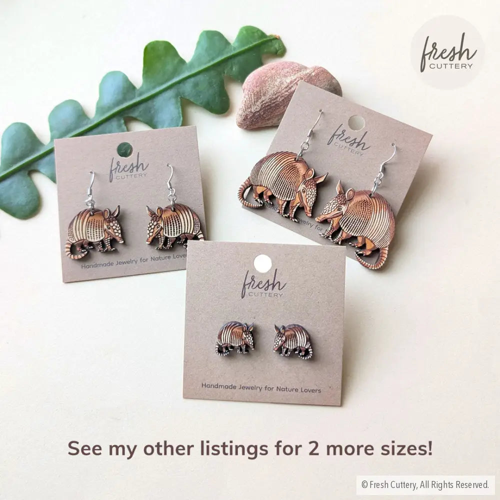 Mini Armadillo Earrings Dangle and Drop Earrings