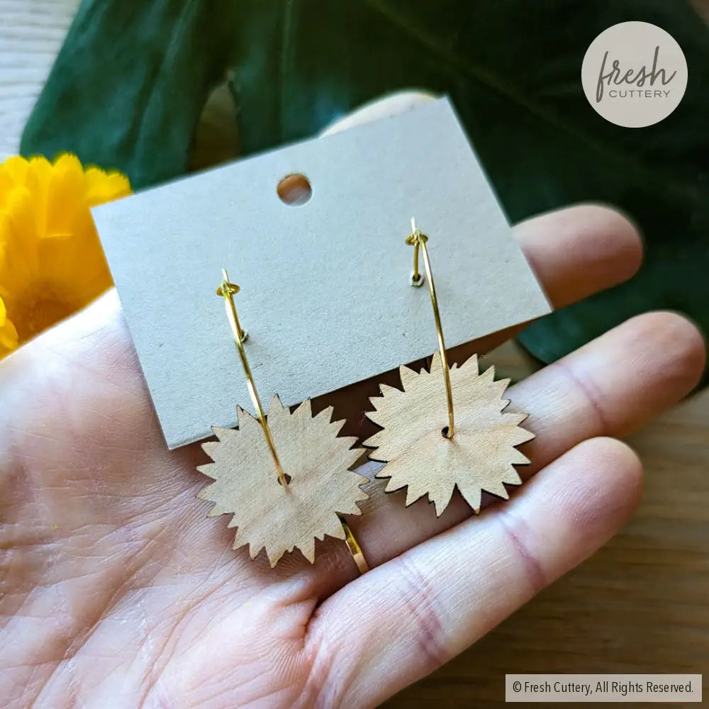 Mini Golden Sunflower Hoops Dangle And Drop Earrings