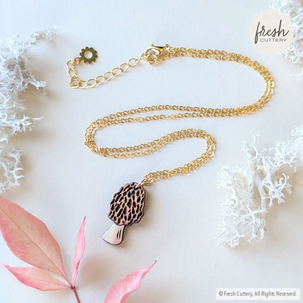 Morel Mushroom Necklace Gold Chain Necklaces