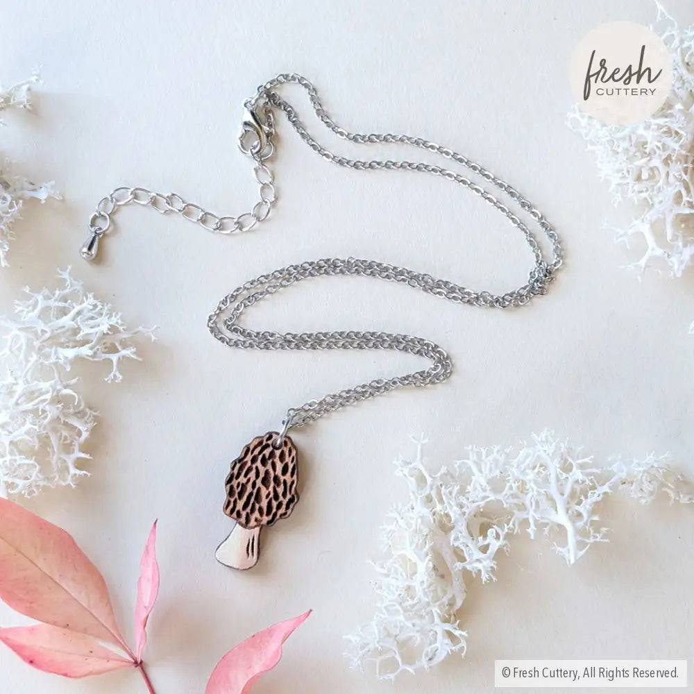 Morel Mushroom Necklace Silver Chain Necklaces