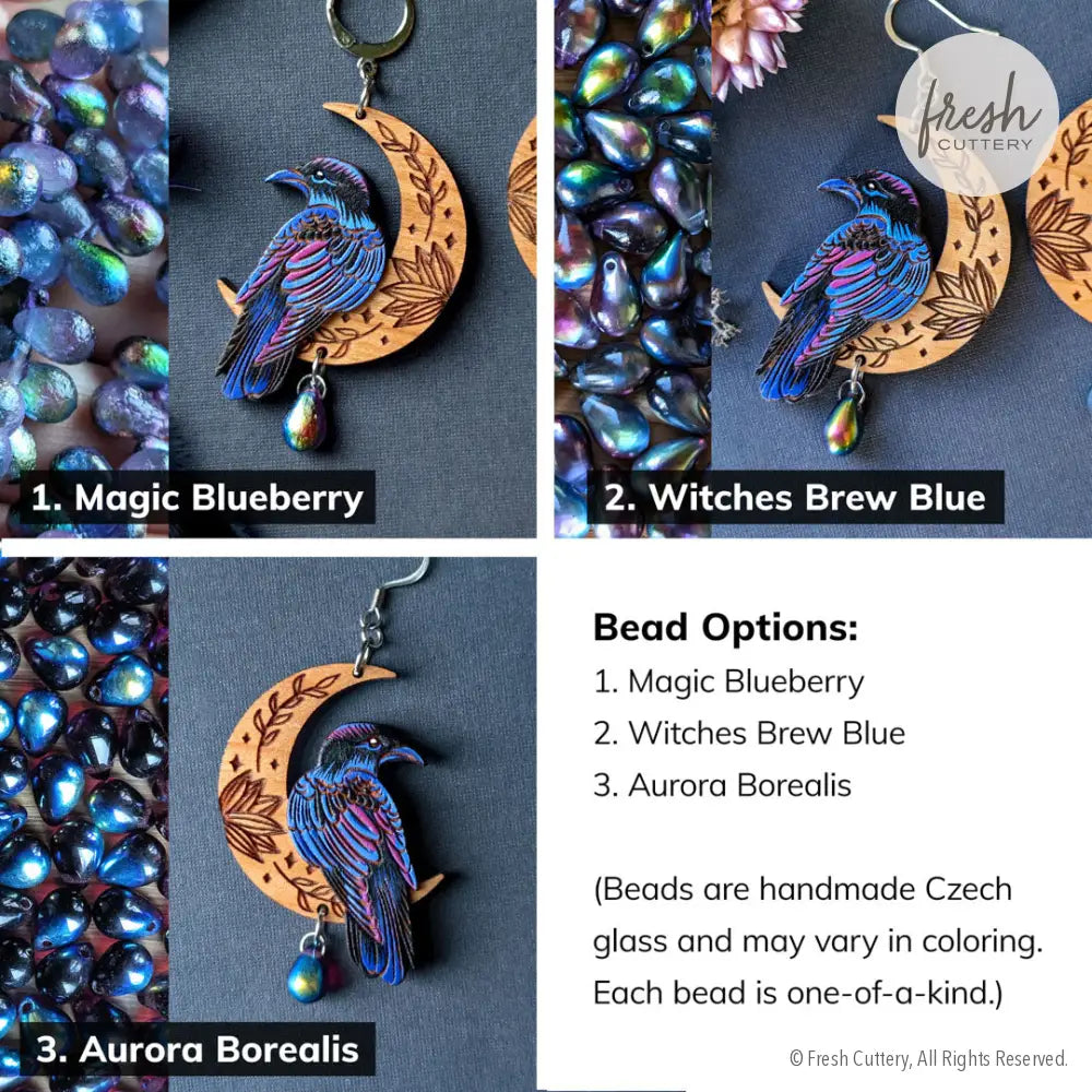 Mystical Raven Statement Earrings Dangle And Drop