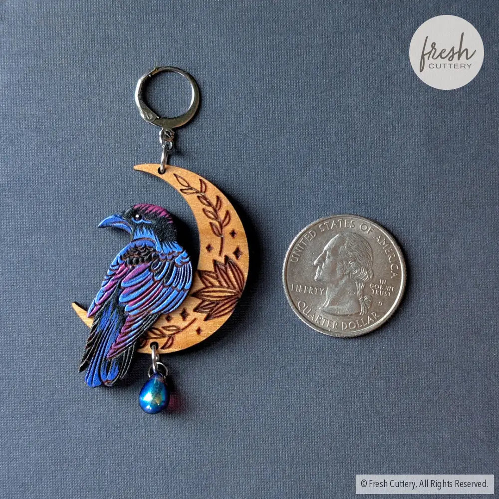 Mystical Raven Statement Earrings Dangle and Drop Earrings