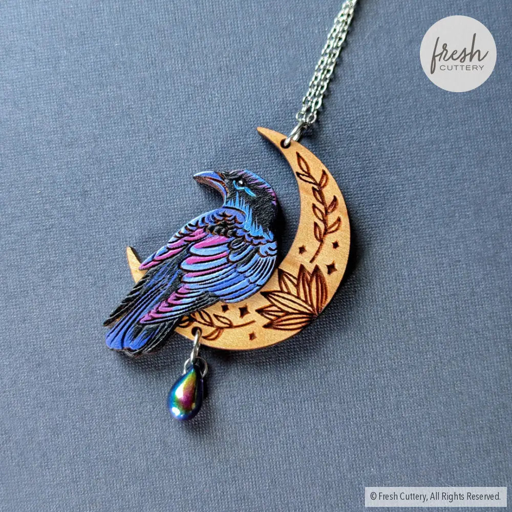 Mystical Raven Statement Necklace 2. Witches Brew Blue / Gold Necklaces