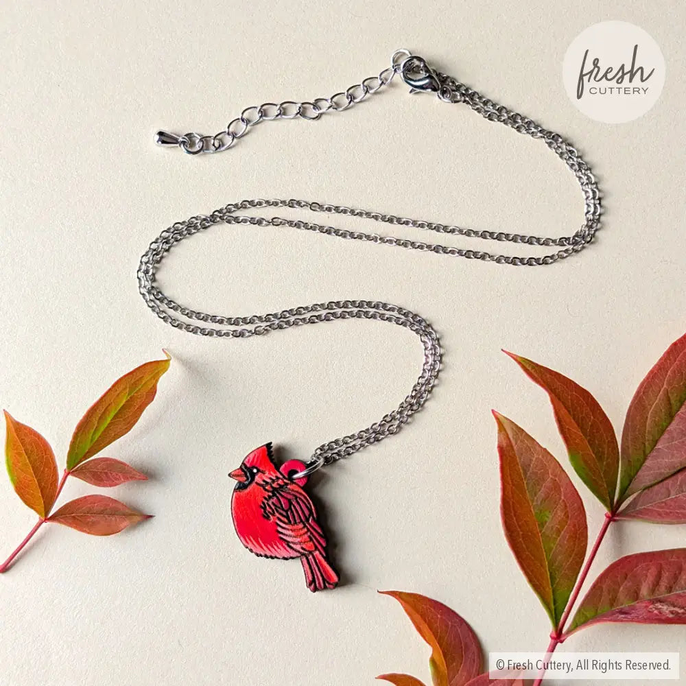 Northern Cardinal Necklace Silver Necklaces