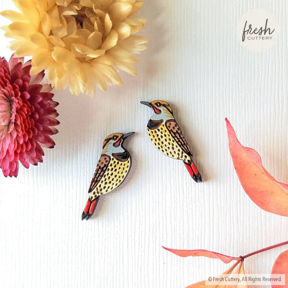 Northern Flicker Studs Red-Shafted Studs