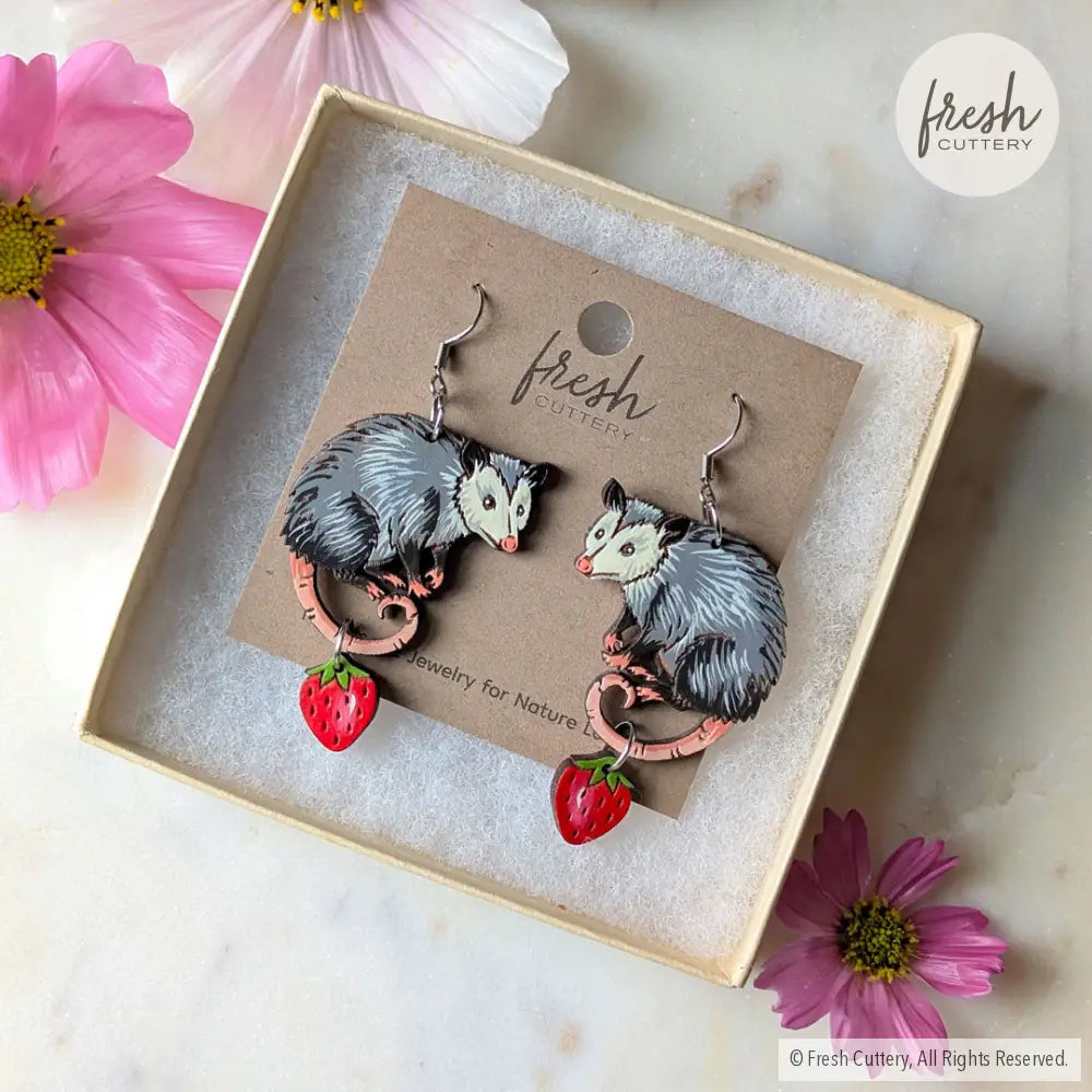 Opossum Statement Earrings Dangle and Drop Earrings
