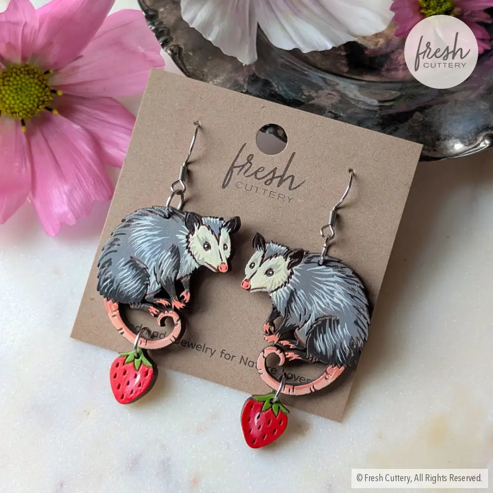 Opossum Statement Earrings Dangle and Drop Earrings