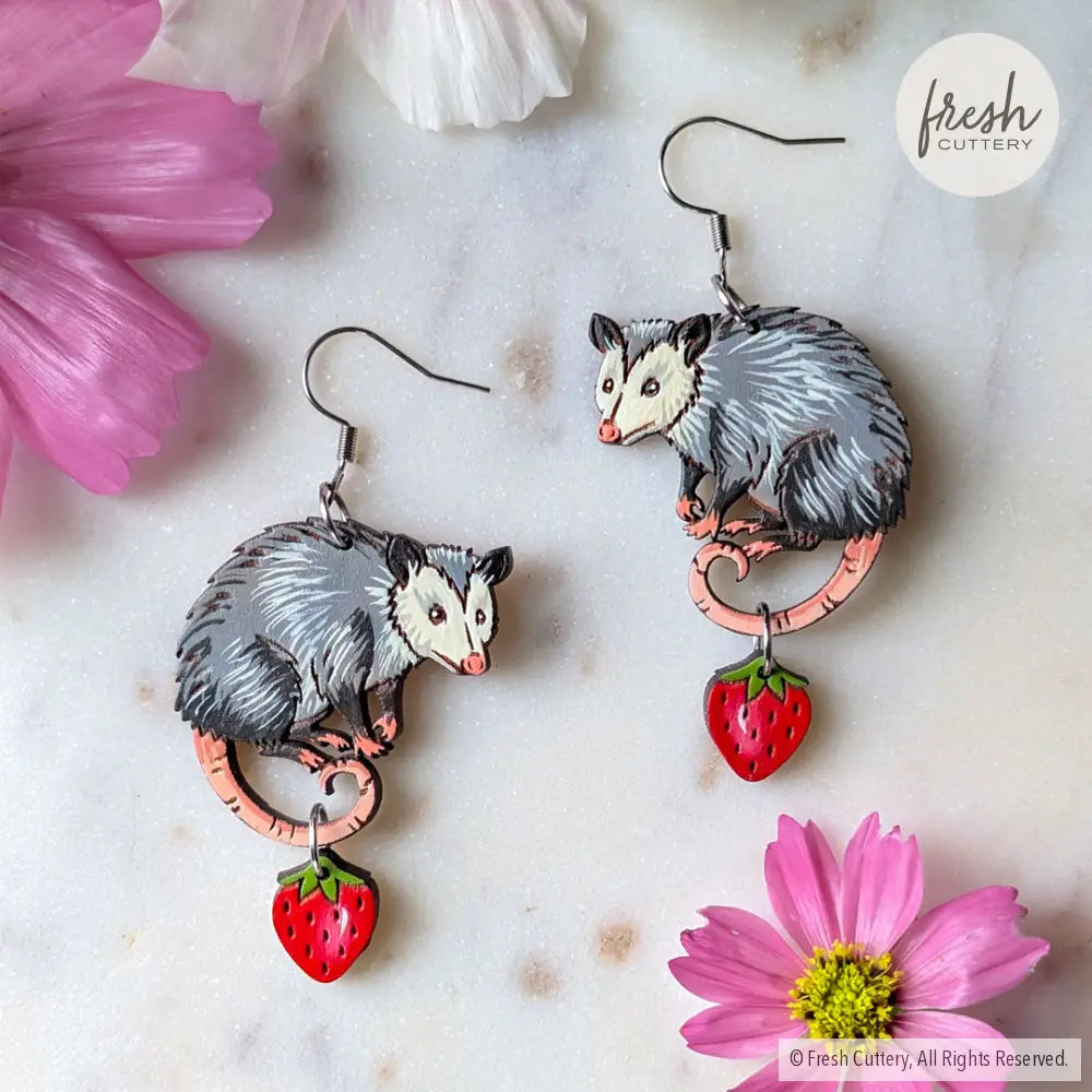Opossum Statement Earrings Dangle and Drop Earrings