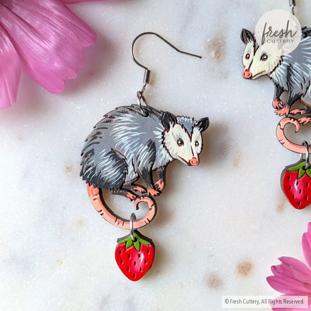 Opossum Statement Earrings Dangle and Drop Earrings