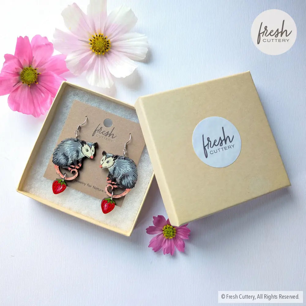 Opossum Statement Earrings Dangle and Drop Earrings